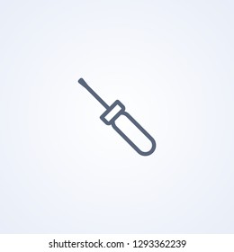 Straight screwdriver, vector best gray line icon on white background, EPS 10