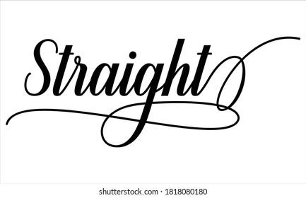 Caligrafía de guión recto Texto negro Típografía cursiva palabras y frase aisladas en el fondo blanco 