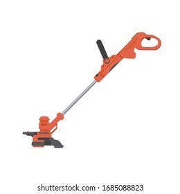 Straight shaft string grass trimmer vector illustration.