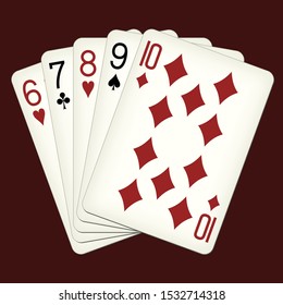 Straight from Six to Ten - playing cards vector illustration