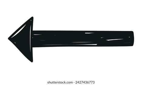Straight sketch arrow. Vector element for your business, education design.
