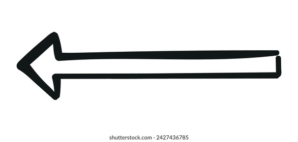 Straight sketch arrow. Vector element for your business, education design.