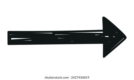 Straight sketch arrow. Vector element for your business, education design.