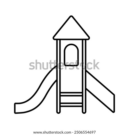 Straight slide playground line icon editable stroke vector object