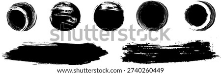 Straight thick vector lines. Black hand drawn brushstroke text boxes. Chinese, Korean, Japanese calligraphy brushstroke set. Rough grunge thick gouache paint texture. eps 10