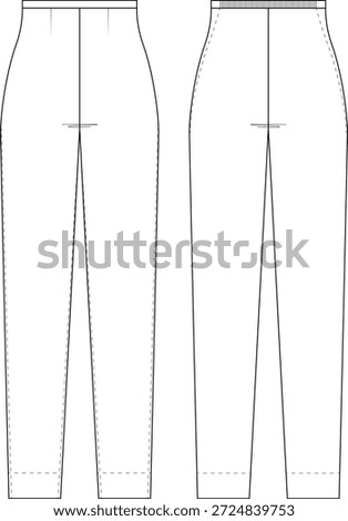 Straight Trouser with Narrow Hem Front and Back View