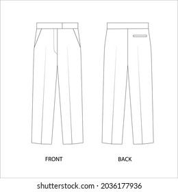 Straight Trousers Vector Illustration Sketch Trousers Stock Vector ...