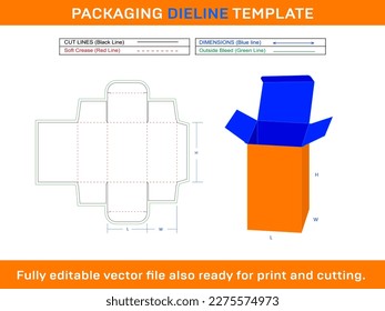 Straight Tuck End Box, Gift Box, Storage Box Dieline Template