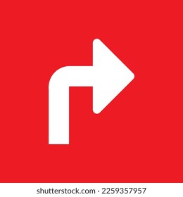 Straight turn arrow icon, common graphic resources, vector illustration.