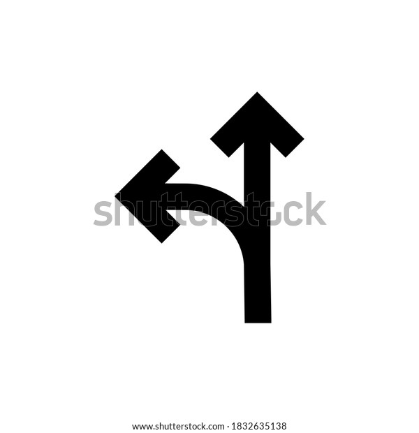 Straight or
turn left icon, vector illustration. Flat design style. vector
straight or turn left icon illustration isolated on white
background, straight or turn left icon
Eps10.