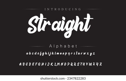 Schriftart, Alphabet, Schriftart mit geradliniger Vektorgrafik