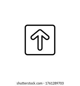 Straight vector icon in black line style icon, style isolated on white background