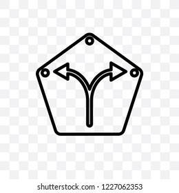 Straight vector linear icon isolated on transparent background, Straight transparency concept can be used for web and mobile