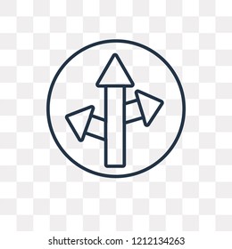 Straight vector outline icon isolated on transparent background, high quality linear Straight transparency concept can be used web and mobile