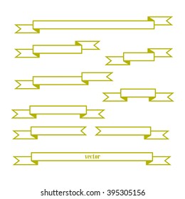  straight  vector ribbons, banners, streamers