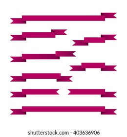 straight vector ribbons, banners, streamers