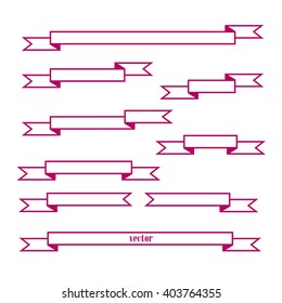  straight  vector ribbons, banners, streamers