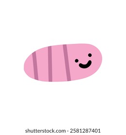 Straight worm doodle, illustration, simple, minimalist, hand-drawn, playful, clean, cute, aesthetic and friendly
