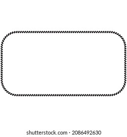 Straight yarn or rope rounded rectangle as border of frame in marine illustration.