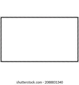Straight yarn or rope rounded rectangle as border of frame in marine illustration.