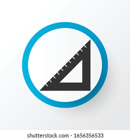Straightedge icon symbol. Premium quality isolated triangle ruler element in trendy style.