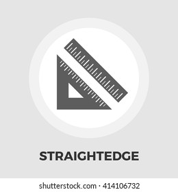 Straight-edge icon vector. Flat icon isolated on the white background. Editable EPS file. Vector illustration.