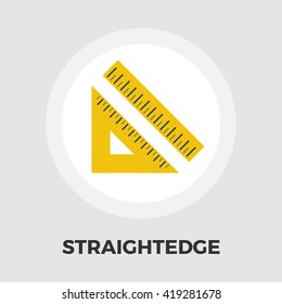 Straightedge icon vector. Flat icon isolated on the white background. Editable EPS file. Vector illustration.