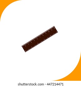 Straightedge sign. Brown icon on white background