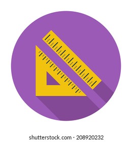 Straightedge. Single flat color icon. Vector illustration.