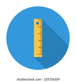 Straightedge. Single flat color icon. Vector illustration.
