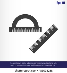 Straightedge vector icon