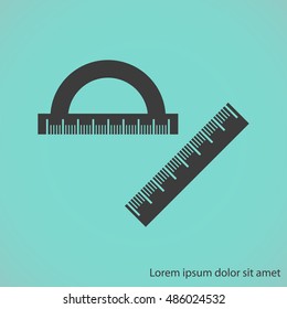 Straightedge vector icon