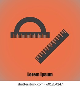 Straightedge vector icon