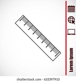 Straightedge vector icon