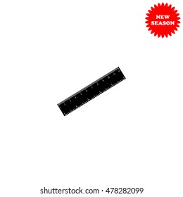Straightedge vector icon isolated on white background.