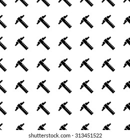 Straightedge vector icon seamless pattern, tiling ornament on white.