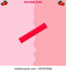 Straightedge vector  icon. Strawberry Background.