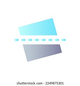 Apriete el icono ui del color de gradiente plano. Línea horizontal. Herramienta de reparación de imágenes y video. Editor de fotos. Pictograma simple relleno. GUI, diseño UX para aplicaciones móviles. Ilustración RGB aislada por vectores