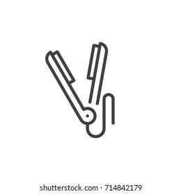 Straighten line icon, outline vector sign, linear style pictogram isolated on white. Symbol, logo illustration. Editable stroke