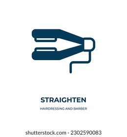 straighten vector icon. straighten, hair, salon filled icons from flat hairdressing and barber concept. Isolated black glyph icon, vector illustration symbol element for web design and mobile apps