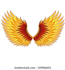  Straighten wings of the phoenix. Abstact vector illustration.