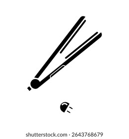  Icono de enderezadora sobre fondo blanco