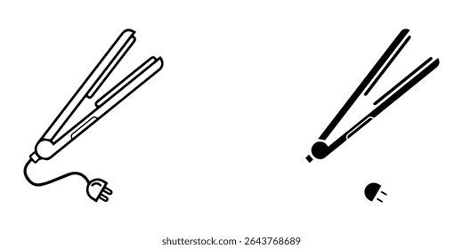  straightener icon white on background