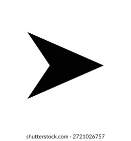 Um ícone de seta preta direta apontando para a direita, perfeito para navegação na interface do usuário, indicadores de progresso ou botões de reprodução. Ideal para web e design de aplicativo.