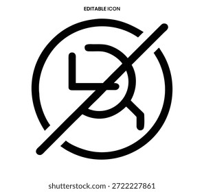 Ein einfaches schwarzes Symbol, das ein "nicht"- oder "unzulässig"-Signal anzeigt.