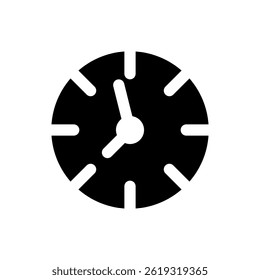 A straightforward clock icon representing time management, suitable for web applications and scheduling tools.