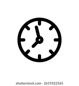 A straightforward clock icon representing time management, suitable for web applications and scheduling tools.