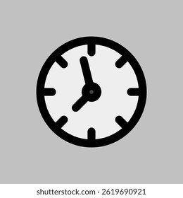 A straightforward clock icon representing time management, suitable for web applications and scheduling tools.