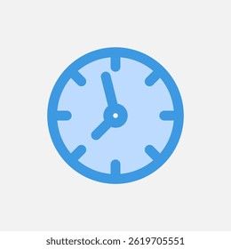 A straightforward clock icon representing time management, suitable for web applications and scheduling tools.