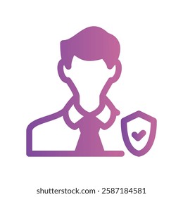 A straightforward icon for the office worker, shield